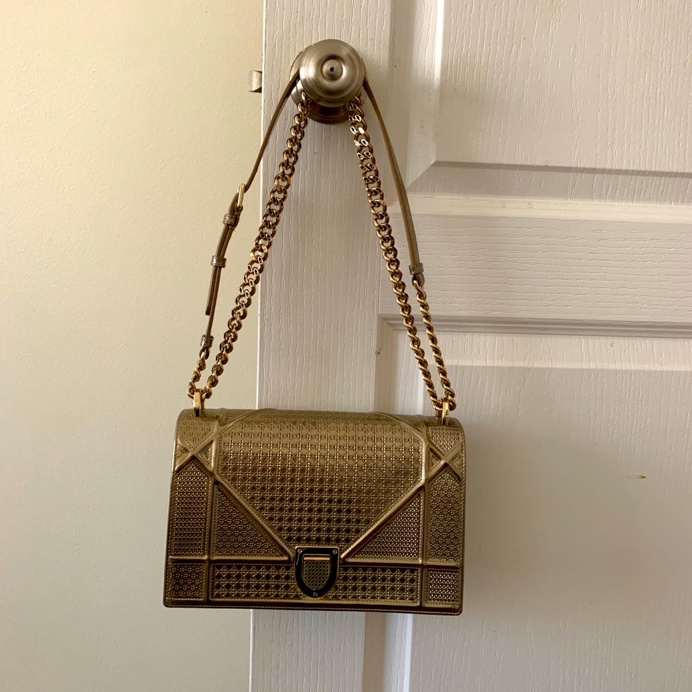 Christian Dior Gold Shoulder Bag Diorama